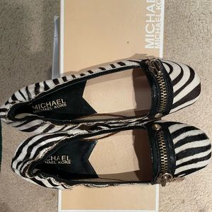 Zebra print Micheal Kors slip ons